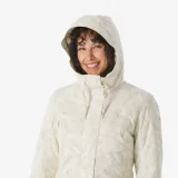 QUECHUA Dámska turistická bunda NH500 nepremokavá do -10°C béžová XL · záber 2
