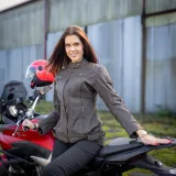Dámská kožená moto bunda W-TEC Kaika Farba hnedá, · záber 3