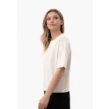 Dámské tričko s krátkým rukávem VOLCANO PERFECT-101-CREAM · záber 3