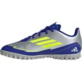 Chlapecké fotbalové kopačky turfy ADIDAS F50 Club Messi Jr TF silver metallic solar yellow lucid blue · záber 2
