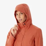QUECHUA Dámska nepremokavá turistická bunda NH500 oranžová 3XL · záber 2