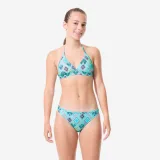 DECATHLON Dievčenské dvojdielne plavky Tali Safi modré 10-11 r (141-148 cm) · záber 1