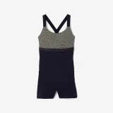 DECATHLON Dámske jednodielne šortkové plavky Elea Sono na aquafitness čierno-béžové XL-2XL · záber 2