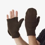SOLOGNAC Pletené bezprstové rukavice 500 zelené Unique size · záber 2