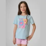 T-shirt regular s potiskem dívčí - modré · záber 1