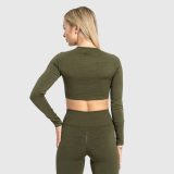 Női sport crop top Iron Aesthetics Solid, zöld · záber 4