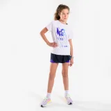 KIPRUN Dievčenské bežecké tričko DRY+ 500 priedušné fialové 12-13 r (149-159 cm) · záber 2