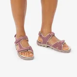 QUECHUA Dámske kožené turistické sandále NH500 fialové 39 · záber 2