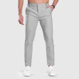 Strečové nohavice Iron Aesthetics Classy, sivé · záber 2