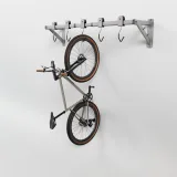 DECATHLON Závesný stojan s posuvnými hákmi na 5 bicyklov sivý bez · záber 2