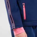DECATHLON Detská priedušná mikina S500 na cvičenie vysoký golier modro-ružová 10-11 r (141-150 cm) · záber 2