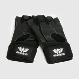 Fitness rukavice Iron Aesthetics Leather Lift, čierne · záber 2