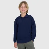 Chlapecké polo longsleeve regular - tmavě modrá · záber 1