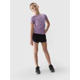 Dívčí tréninkové tričko s krátkým rukávem 4F JUNIOR TSHIRT FNK-4FJWSS24TFTSF696-51S-VIOLET · záber 4