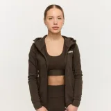 GymBeam Women‘s Limitless Zip Up Hoodie Espresso - Veličina: XS | Boja: Smeđa | Težina: 0,4895 g | Pakiranje: 42 · záber 1