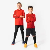 KIPSTA Detské futbalové tričko Keepdry 500 s dlhými rukávmi červené 8-9 r (131-140 cm) · záber 2