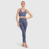 Podprsenka na jógu a pilates se střední oporou dámská - tmavě modrá · záber 2