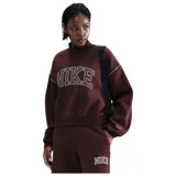 Dámská zateplená mikina NIKE W NSW PHNX FLC LOGO MOCK NECK BURGUNDY CRUSH · záber 1