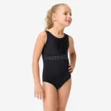 DOMYOS Dievčenský gymnastický trikot s okrúhlym výstrihom čierny 10-11 r (141-150 cm) · záber 1