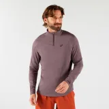 KUIKMA Pánska tenisová mikina Thermic s dlhým rukávom 1/2 zips hnedá M · záber 1