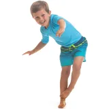 DECATHLON Detské plážové šortky 100 pruhované tyrkysové 4-5 r (103-112 cm) · záber 1