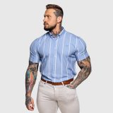 Sztreccs ing Iron Aesthetics Short Stripe, kék · záber 4