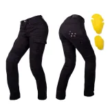 Dámske moto jeansy W-TEC Komehana Farba čierna, · záber 1