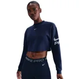 Dámska mikina NIKE PRO W NP DF FLC CREW TT GRX MIDNIGHT NAVY FOOTBALLGREY WHITE · záber 1