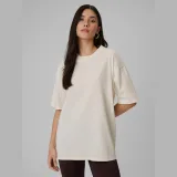 Dámské loose hladké tričko - béžové · záber 1