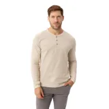 Pánske tričko s dlhým rukávom VOLCANO L-ONYX-CREAM · záber 1