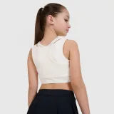 Dívčí sportovní rychleschnoucí crop top 4F JUNIOR x Anna Lewandowska - bílý · záber 2