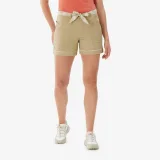 QUECHUA Dámske turistické šortky so 6 vreckami NH500 béžové XS-S · záber 1