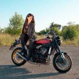 Dámska kožená moto bunda W-TEC Lecia Farba hnedá, · záber 3