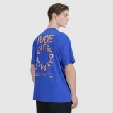 Pánské tričko oversize s potiskem - modré · záber 1