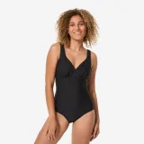DECATHLON Dámske jednodielne gaufrované plavky Rosy čierne 2XL · záber 1