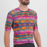 Férfi rövidujjú kerékpáros mez SPORTFUL Glitch bomber jersey, multicolor pink · záber 5
