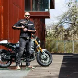 Letná moto bunda W-TEC 2Stripe Farba čierno-béžovo-oranžová II, · záber 3
