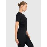 Dámské tréninkové tričko s krátkým rukávem 4F TSHIRT FNK F1524-WAW25TFTSF1524-20S-DEEP BLACK · záber 3