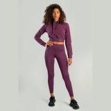 STRIX Dámská mikina Essential Cropped Hoodie Plum - Velikost: XS | Barva: Fialová | Hmotnost: 0,41 kg | Balení: 32 · záber 5