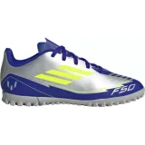 Chlapecké fotbalové kopačky turfy ADIDAS F50 Club Messi Jr TF silver metallic solar yellow lucid blue · záber 1
