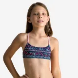 DECATHLON Vrchný diel dievčenských plaviek 100 Lila luna modrý 5-6 r (113-122 cm) · záber 1