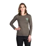 Dámské turistické tričko s dlouhým rukávem NORTHFINDER HAILIE-300darkgreen · záber 1