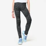 DECATHLON Dievčenské bavlnené legíny 500 s potlačou čierne 5-6 r (113-122 cm) · záber 1