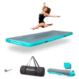 Airtrack inSPORTline Airstunt 400x100x10 cm šedo-tyrkysový · záber 1