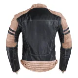 Pánska kožená bunda W-TEC Esbiker Farba čierna s béžovými pruhmi, · záber 2