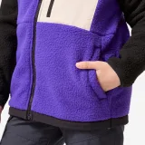 QUECHUA Detská fleecová sherpa mikina NH900 7 - 15 r. fialovo-čierna 12-13 r (151-160 cm) · záber 2