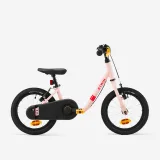 BTWIN Detský bicykel s odrážadlom 2v1 Discover 500 3 až 5 rokov 14-palcový ružový 14" · záber 1