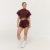 GymBeam Women‘s Relay Cropped Hoodie Fig - Méret: L | Szín: Piros | Tömeg: 0,3619 g | Csomag: 53 · záber 5