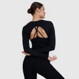Dámské tréninkové tričko s dlouhým rukávem 4F LONGSLEEVE FNK F403-20S-DEEP BLACK · záber 1