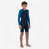 DECATHLON Chlapčenská plavecká kombinéza 100 dvojfarebná modrá 5-6 r (113-122 cm) · záber 1